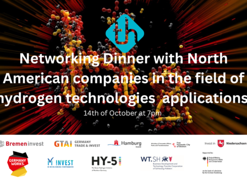 INVITATION: Networking Dinner with North American companies in the field of hydrogen technologies and applications  14th of October at 7pm